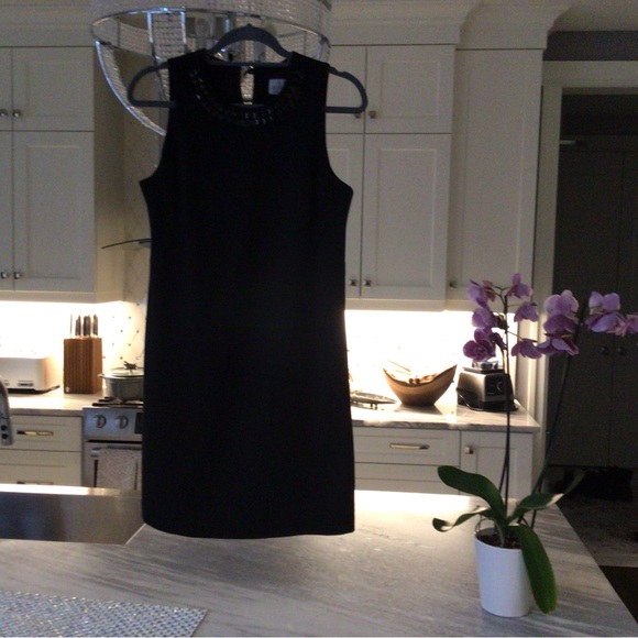 Jesse Ryan mod A line little black dress with mod stones at throat size small🖤 - Picture 3 of 17